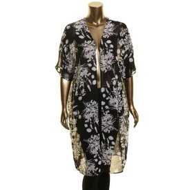 Calvin Klein カルバンクライン CALVIN KLEIN Women's Black/white Floral Chiffon Sheer Duster Jacket Top 8 TEDO レディース