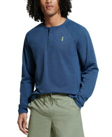 バス Bass Outdoor Men's Hilltop Long Sleeve Henley Blue Size Large メンズ