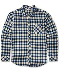 ビラボン Billabong Men's Freemont Stretch Plaid Flannel Shirt Beige Size Small メンズ
