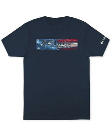 コロンビア Columbia Men's Americana Logo Print T Shirt Blue Size Small メンズ