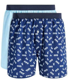 Club Room Men's 2 Pk Dad & Solid Boxer Shorts Blue Size Small メンズ