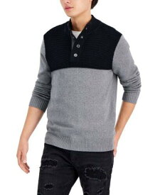 INC International Concepts INC Men's Colorblocked Mock Neck Sweater Gray Size XX-Large メンズ