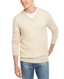 Club Room Men's V Neck Cashmere Sweater Beige Size XX-Large メンズ
