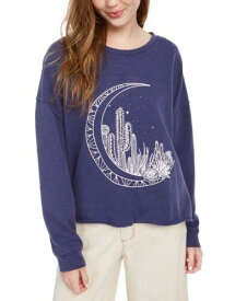 Pretty Rebellious Juniors' Moon Graphic-Print Sweatshirt Dark Blue Size Small レディース