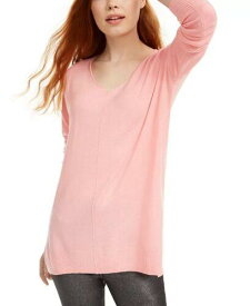 Hippie Rose Juniors' V-Neck Tunic Sweater Pink Size Large レディース