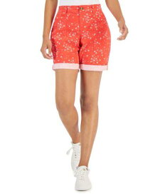 スタイルアンドコー Style & Co Women's Roll Cuff Bermuda Shorts Red Size 4 レディース