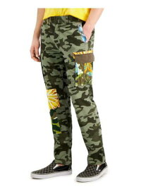 SUN STONE Mens Severin Green Camouflage Relaxed Fit Cargo Pants 30 Waist メンズ