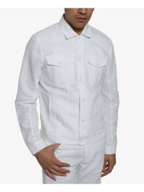 SEANJOHN Mens White Button Down Cotton Blend Cotton Blend Shirt 4XL メンズ
