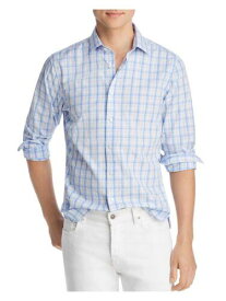 Designer Brand Mens Blue Plaid Slim Fit Button Down Casual Shirt S メンズ