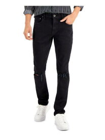 INC Mens Black Flat Front Skinny Fit Stretch Denim Jeans 32 Waist メンズ