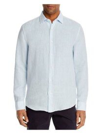 Designer Brand Mens Light Blue Long Sleeve Classic Button Down Casual Shirt L メンズ