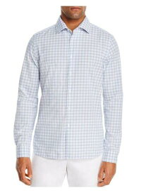 Designer Brand Mens Light Blue Gingham Long Sleeve Classic Button Down Shirt L メンズ