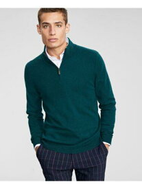 CLUBROOM Mens Green Heather Stand Collar Classic Fit Quarter-Zip Sweater XL メンズ