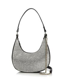 AQUA Women's Black Embellished Removable Chain 44In Single Shoulder Bag レディース