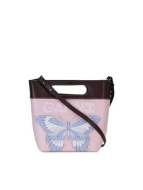 GANNI Women's Pink Double Handle Trim Adjustable Tote Handbag Purse レディース