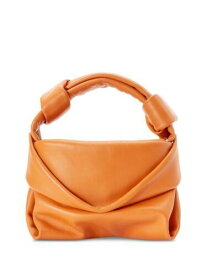STAUD Women's Orange Ruched Suede Kiss Top Handle Single Strap Handbag Purse レディース