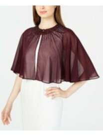 カルバンクライン CALVIN KLEIN Womens Purple Polyester Chiffon Cape Beaded shawl XL レディース