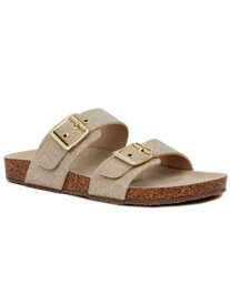 JONES NY Womens Gold Double Band CorkWeslee Platform Slip On Slide Sandals 7 H M レディース