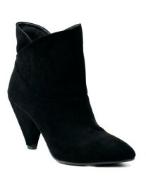 G.C. SHOES Womens Black Asymmetrical Flores Pointed Toe Cone Heel Booties 8.5 レディース
