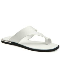 ALFANI Womens White Metallic Toe Ring Freddee Slip On Leather Sandals 9 M レディース