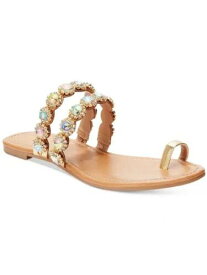 THALIA SODI Womens Gold Mixed Media Toe Ring Joya Toe Slip On Sandals Shoes 7 M レディース