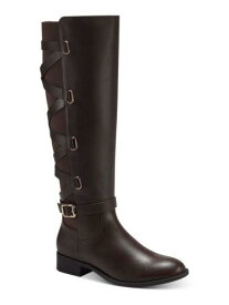 THALIA SODI Womens Brown Cushioned Veronika Almond Toe Zip-Up Riding Boot 6.5 M レディース