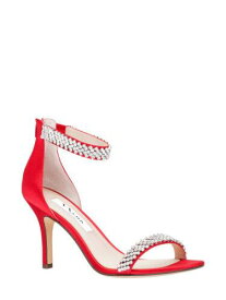 ニーナ NINA Womens Red Gem Accent Padded Vauna Round Toe Stiletto Heeled Sandal 10 M レディース