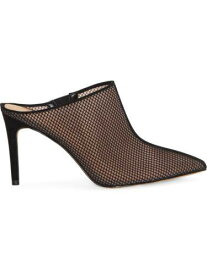 INC Womens Black Kamaya Pointed Toe Stiletto Slip On Heeled Mules Shoes 7.5 M レディース
