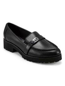 イージー ピリット EASY SPIRIT Womens Black Wendy Toe Block Heel Slip On Leather Loafers Shoes 8 M レディース