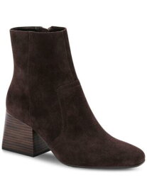 AQUA COLLEGE Womens Brown Waterproof Tora Square Toe Stacked Heel Booties 9 M レディース