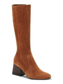 AQUA COLLEGE Womens Brown Tori Square Toe Stacked Heel Suede Boots Shoes 7.5 M レディース