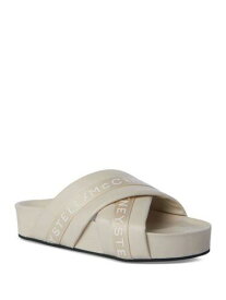 STELLAMCCARTNEY Womens Beige Vesta Round Toe Platform Slip On Slide Sandals 37 レディース