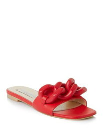 STELLAMCCARTNEY Womens Red Tonal Chain Falabella Slip On Slide Sandals Shoes 37 レディース