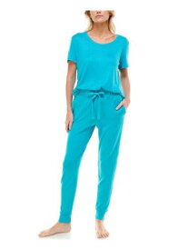 JACLYN INTIMATES Womens Turquoise Short Sleeve Top Cuffed Pants Pajamas S レディース