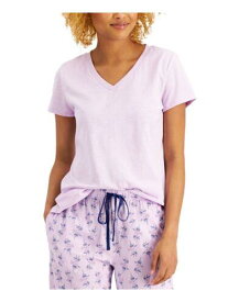 CHARTER CLUB Intimates Purple Cotton Blend V-Neck Sleep Shirt Pajama Top XS レディース