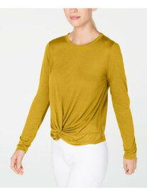 カルバンクライン CALVIN KLEIN PERFORMANCE Womens Gold Moisture Wicking Twist Front T-Shirt XS レディース