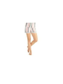 ALFANI Intimates Pink Cuffed Hems Striped Sleep Shorts L レディース