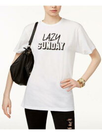 KID-DANGEROUS Womens White Lazy Sunday Short Sleeve T-Shirt Size: L レディース