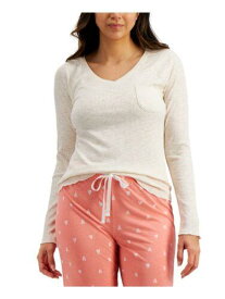 JENNI Intimates Beige Chest Pocket Raw-Hem Super-Soft Sleep Shirt Pajama Top L レディース