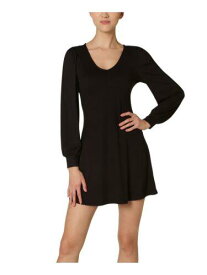 ULTRA FLIRT Womens Black Scrunched Raglan Sleeve Short Shift Dress Juniors XS レディース