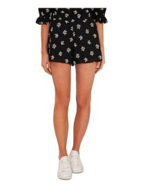 CECE Womens Black Smocked Embroidered Sheer Lined Pull On Floral Shorts Shorts L レディース