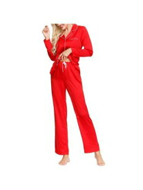 INK + IVY Womens Red Top Straight leg Pants Pajamas M レディース