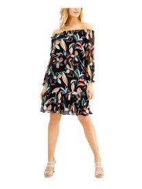 BAR III DRESSES Womens Long Sleeve Knee Length Cocktail Fit + Flare Dress レディース