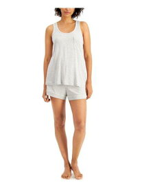 ALFANI Womens Gray Elastic Band Sleeveless Tank Top and Shorts Pajamas XL レディース