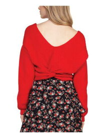 デックス DEX Womens Red Textured Deep V Front & Back Twist Back Sweater XS レディース