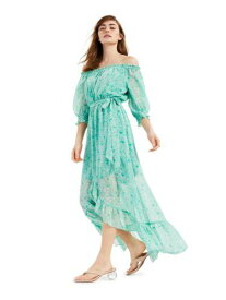 BAR III DRESSES Womens Green Chiffon 3/4 Balloon Sleeves Hi-Lo Dress XS レディース