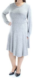 BAR III Womens Gray Long Sleeve Below The Knee Trapeze Dress Size: XL レディース