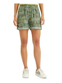 サンクチュアリ SANCTUARY Womens Green Pocketed Pull-on Style Roll-tab Hems High Waist Shorts 25 レディース