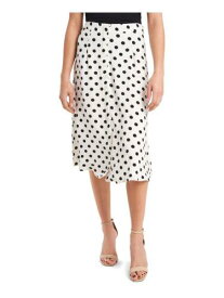 CECE Womens Ivory Front Button Lined Below The Knee Wear To Work Pencil Skirt 0 レディース