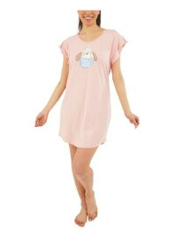 MUNKI MUNKI Intimates Pink Curved Hem Sleep Shirt Pajama Top L レディース